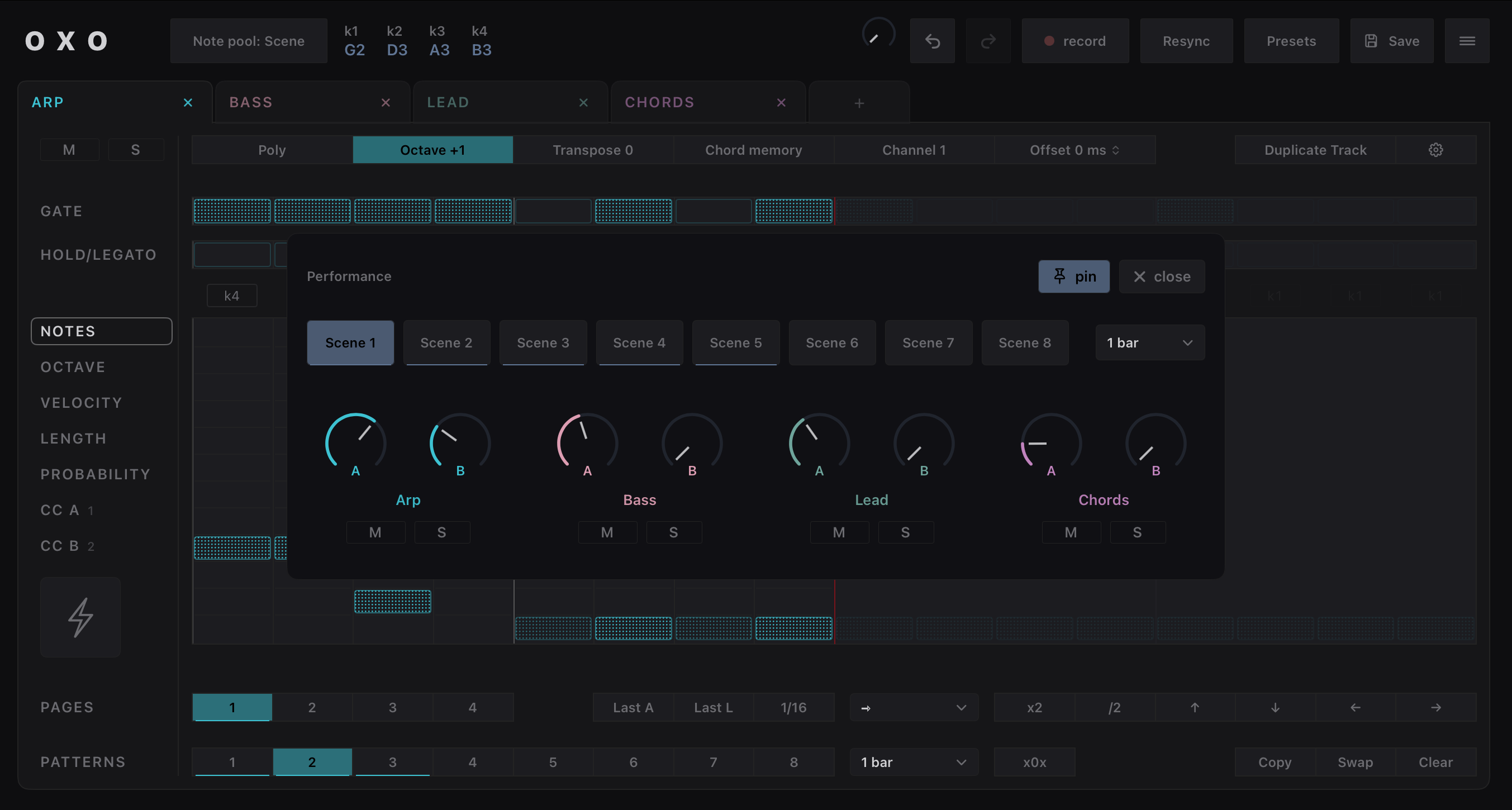 Oxo Steps performance dialog
